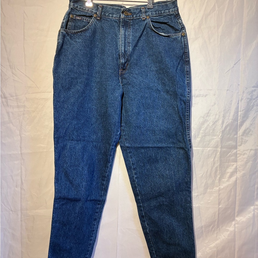 Vintage 80’s Chic Women's Straight Leg Jeans in Deep Blue